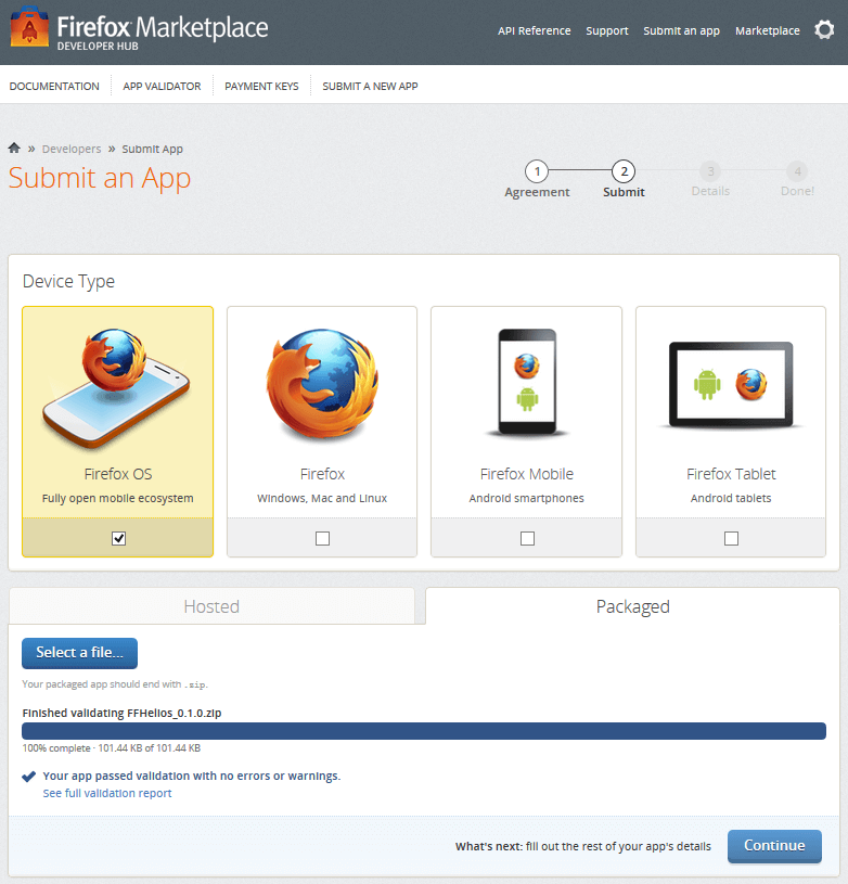 Firefox OS : Étape 2 pour publier une application